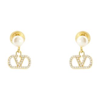 Valentino Garavani VLogo Swarovski Oorbellen - Dames - Oorbellen - Geel - ONE Size - Accessoires