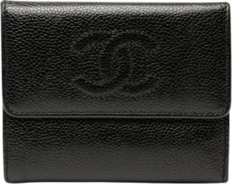 Chanel Pre-owned Wallets, female, Black, Size: ONE SIZE Pre-owned Vintage Leather Wallet