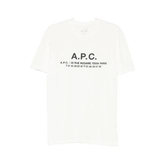 A.P.C. T-Shirts, male, White, Size: M Crew Neck Short-Sleeve T-Shirt