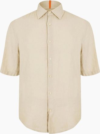 HUGO BOSS Mens Short Sleeve Shirt - Cream - Size: 52/Regular
