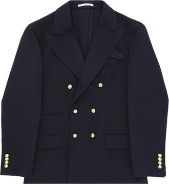 Fortela Classic Double-Breasted Wool Blazer in Blue at Nordstrom, Size 48 Eu