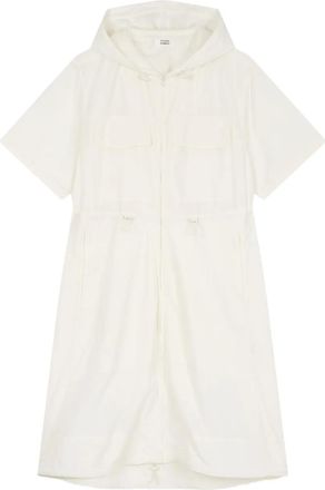 STUDIO TOMBOY hooded short-sleeve mini dress - White