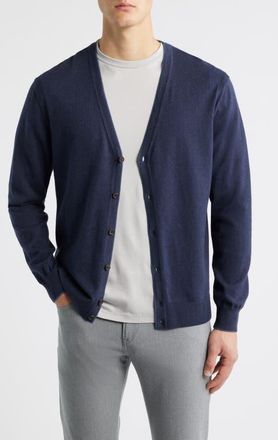 Jack Victor Charleston Cotton & Cashmere Cardigan in Navy at Nordstrom, Size Xx-Large