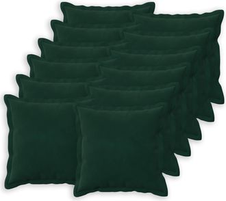 vidaXL Coj&iacute;n Con Almohada Houten 12 Uds. Verde Oscuro Terciopelo Vidaxl