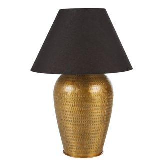 Maisons du monde L&aacute;mpara de aluminio bronce con pantalla negra