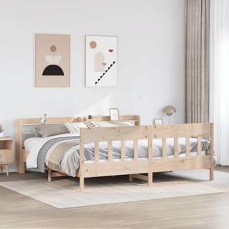 vidaXL Estructura De Cama Sin Colch&oacute;n Madera Maciza De Pino 180x200 Cm Vidaxl