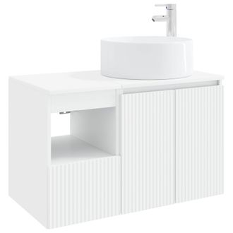 vidaXL Juego De Muebles De Ba&ntilde;o 2 Uds. Blanco Madera De Ingenier&iacute;a Vidaxl