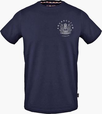 Aquascutum Mens Crew Neck Short Sleeve Jersey T-Shirt - Navy - Size: 2X large