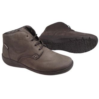 Mephisto ZEA Grijze Nubuck Brede Schoenen - Dames - Veterlaarzen - Grijs - 42 EU - Schoenen