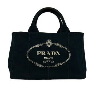 Prada Black Canvas Handbag Shoulder Bag Tote Bag (Pre-Owned)