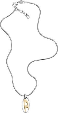 Diesel Dx1421 logo-pendant necklace - unisex - stainless steel - One Size - Silver