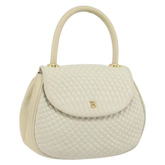 Bally Vintage Handbag Quilted Leather Leather Handbag (Pre-Owned)