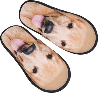 Generic Slipper Golden Retriever Aesthetics Lightweight Camping Slippers Non-Slip Indoor Shoes For Home Winter Holiday M