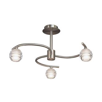 Netlighting Sphere Semi Flush 3 Light G9 Satin Nickel in Grey