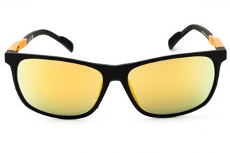 adidas SP0061 Rectangular Mirrored Lens Sunglasses - Black