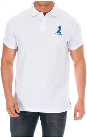 Hackett Mens Short Sleeve Polo with lapel collar HM561791 man - White Cotton - Size X-Small