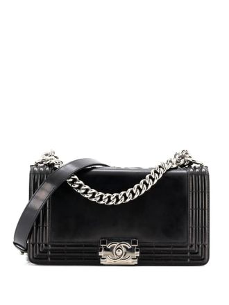 Chanel Reverso Boy Flap Bag Glazed Calfskin Old Medium crossbody bag - Nero