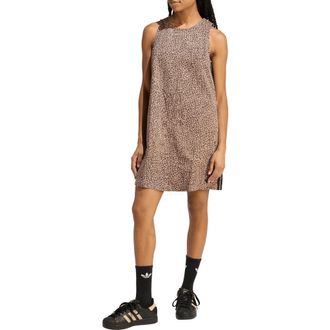 adidas Originals Animal Print Sleeveless Shift Dress in Earth Strata/Stone Khaki at Nordstrom, Size X-Small