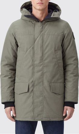 Canada Goose Knee-Length Padded Parka with Hood and Logo Patch