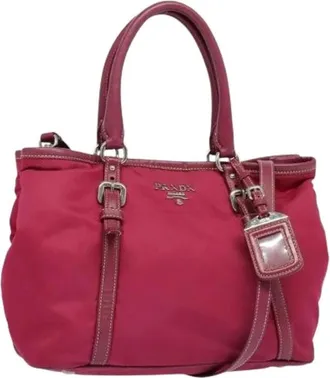 Prada Pre-owned Vintage Nylon Tote Bag - Dames - Vintage Handtas - Roze - ONE Size - Nylon - Vintage