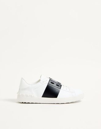 Valentino Garavani Sneaker Open In Vitello Uomo BIANCO/ NERO 39.5