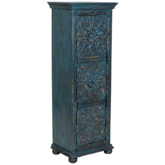 Wanderlust Deco Armario de madera artesanal 53 x 40 x 149h cm