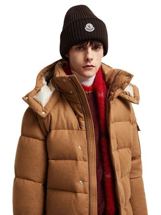 Moncler Wool and Cashmere Half-Brioche Beanie - Brown