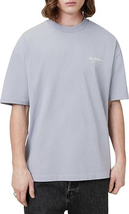 AllSaints Underground Short Sleeve Crew Mens Clothing Willow Blue : LG, Cotton