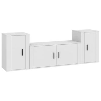 Berkfield Home 3 Piece TV Cabinet Set White Engineered Wood