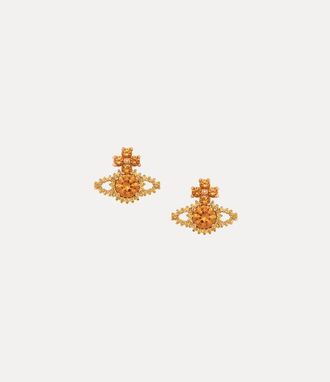 Vivienne Westwood Valentina Orb Earrings Pink-gold-amber-cz Pink-gold-amber-cz Women