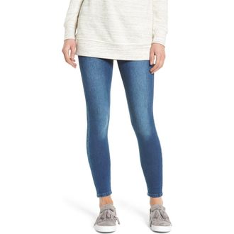 Lyss&eacute; ntials Toothpick Denim Leggings in Mid Wash at Nordstrom, Size X-Large