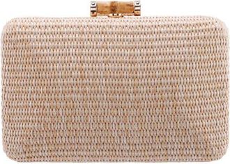Nina Malia Frame Clutch in Light Natural at Nordstrom
