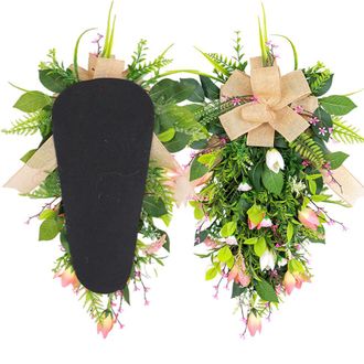 OEM Corona De Flores Coloridas, Corona De Primavera - Rosa Y Blanco