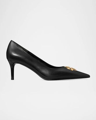 Tory Burch 65mm Charlie Double T Leather Pumps