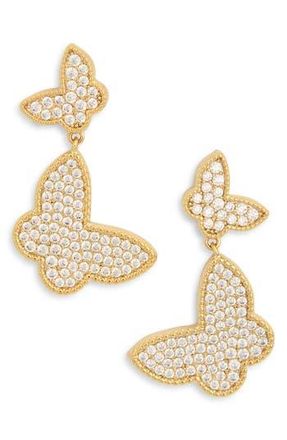 Eye Candy Los Angeles Sofia Butterfly Drop Earrings in Gold at Nordstrom Rack