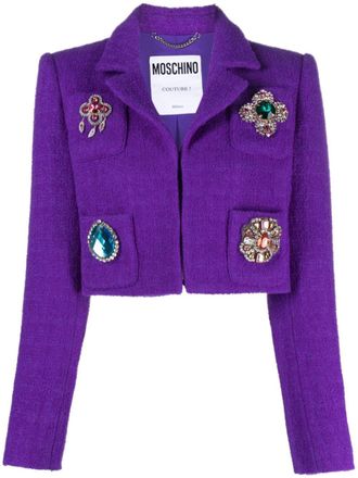 Moschino Giacca crop con decorazione - Viola