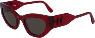 Karl Lagerfeld Sunglasses, female, Red, Size: ONE SIZE Injected Frame Sunglasses