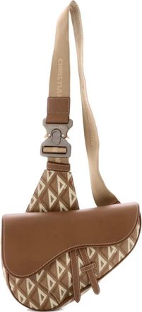 Dior Saddle CD Diamond Coated Canvas and Leather crossbody bag - Bruin
