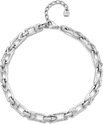 UNOde50 Sterling Silver Metal Alloy Necklace With Medium Sized Rectangular Links