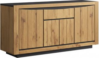 Urban Meuble Aparador efecto madera y negro con 4 puertas y 1 caj&oacute;n, 140x38,5x52cm