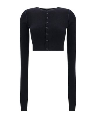 Maison Margiela Womens Long Sleeve Cardigan In Black