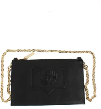 Chiara Ferragni Mini Bags, female, Black, Size: ONE SIZE Eyelike Clutch Bag