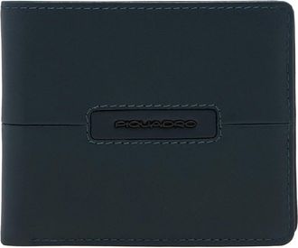 Piquadro Leren Portemonnee met 5 Kaartsleuven en RFID-bescherming - Heren - Portefeuilles - Blauw - ONE Size - Leer - Accessoires