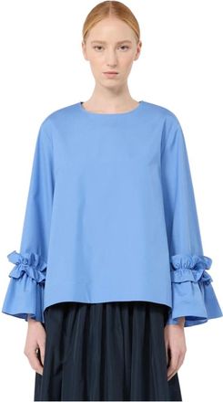 Max Mara Poplin Blouse - female - Max Mara - Blouses - Blue - 2XS - Blouses & Shirts