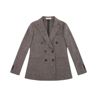 Circolo 1901 Chaqueta Cruzada de Lujo Espiga Tweed - Jackets - Mujer - Gris - XL