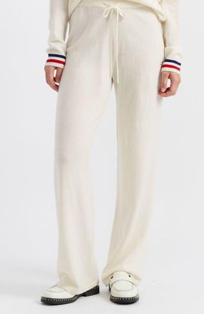 Chinti and Parker Snoopy Nautical Wide Leg Wool Cashmere Pants in Cream/multi at Nordstrom, Size Medium L