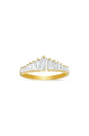 Queen Jewels Sterling Silver CZ Baguette Cut Deco Ring in Gold at Nordstrom Rack, Size 6