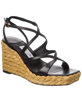 Jimmy Choo London Ayla 85 Leather Wedge Sandal