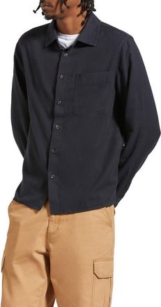 Brixton Hastings Solid Flannel Button-Up Shirt in Black at Nordstrom, Size Xx-Large
