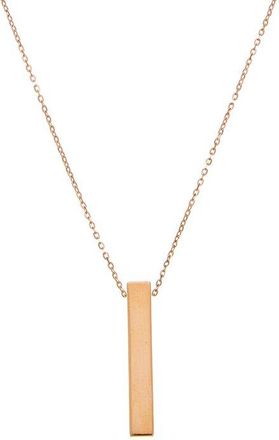 Italian Gold, Inc 10K Rose Gold Engravable Long Cube Adjustable Necklace